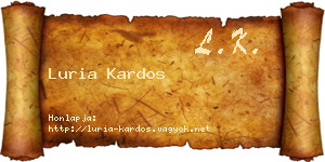 Luria Kardos névjegykártya